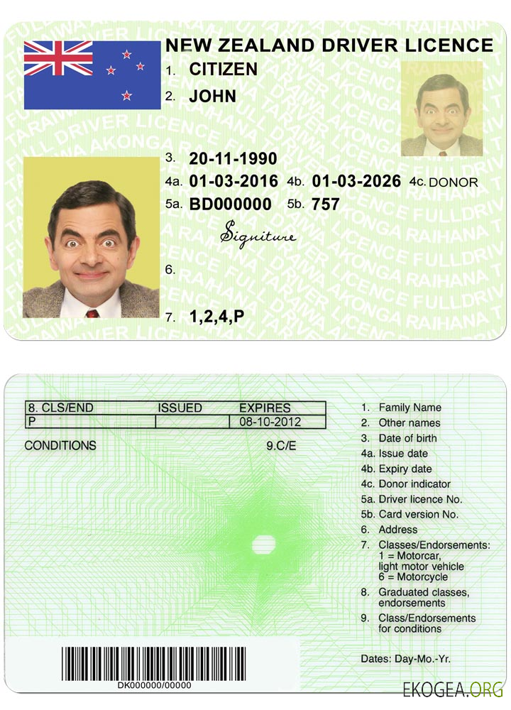 NEW ZEALAND green driving license (fully qualified)